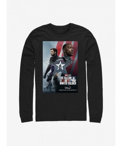 Marvel The Falcon And The Winter Soldier Poster Long-Sleeve T-Shirt $8.16 T-Shirts