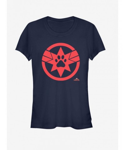 Marvel Captain Marvel Paw Logo Girls T-Shirt $7.77 T-Shirts