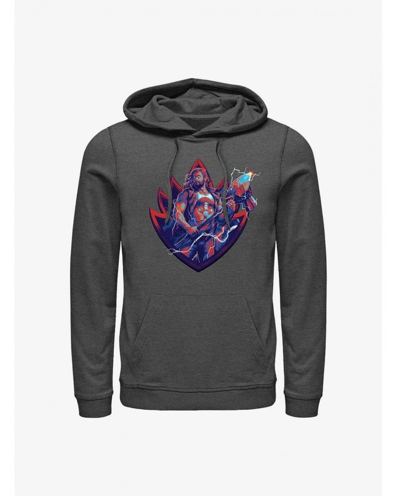 Marvel Thor: Love And Thunder Guardian Thor Badge Hoodie $15.45 Hoodies