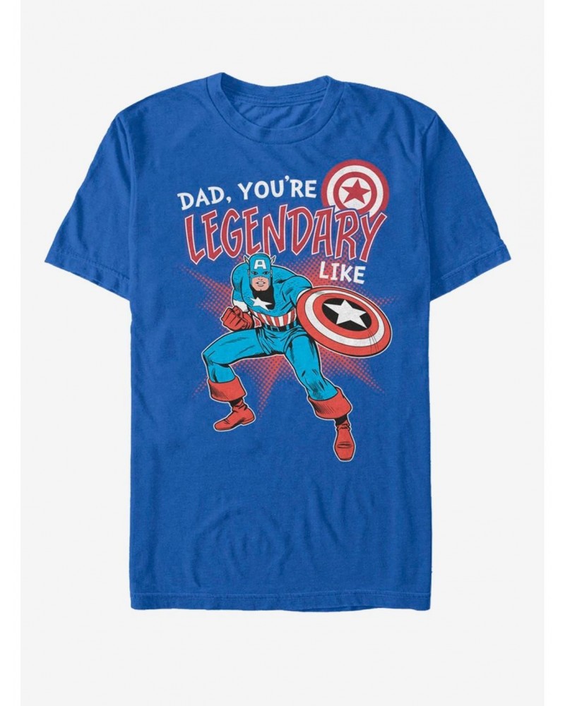 Marvel Captain America Legendary Like Dad T-Shirt $7.07 T-Shirts