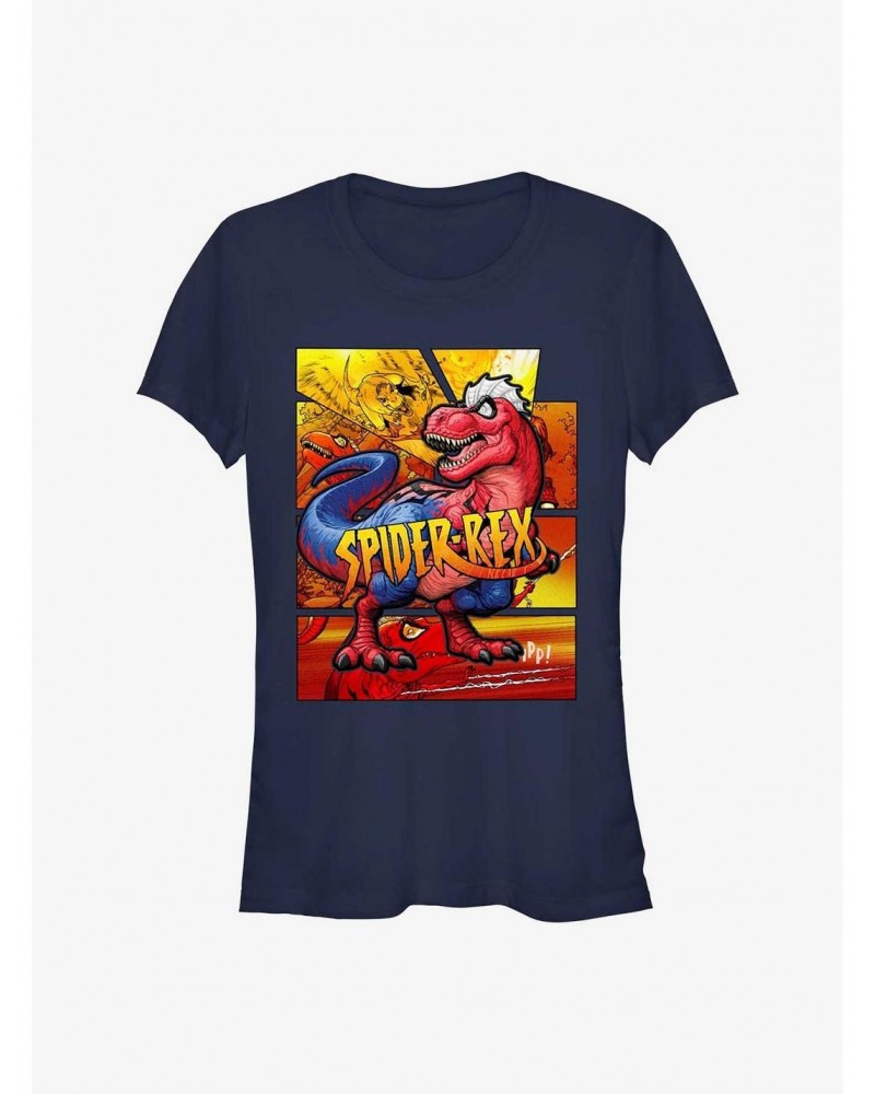 Marvel Spider-Man Spider-Rex Comic Cover Girls T-Shirt $9.76 T-Shirts