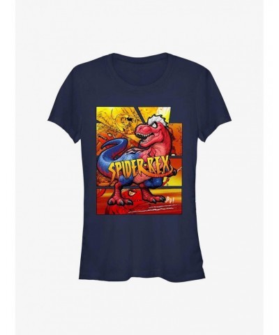 Marvel Spider-Man Spider-Rex Comic Cover Girls T-Shirt $9.76 T-Shirts