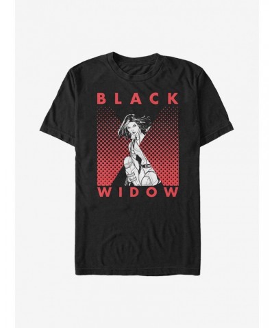 Marvel Black Widow Halftone Black Widow T-Shirt $6.31 T-Shirts