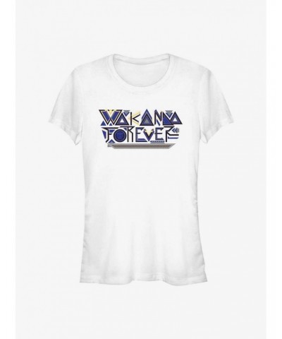 Marvel Black Panther: Wakanda Forever Wakanda Forever Geometric Logo Girls T-Shirt $8.96 T-Shirts