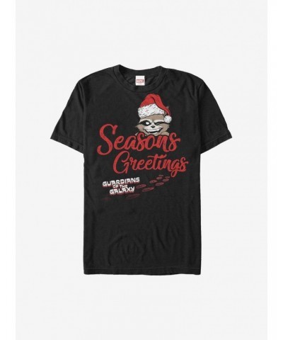 Marvel Guardians Of The Galaxy Hidden Rocket Seasons Greetings Holiday T-Shirt $8.99 T-Shirts