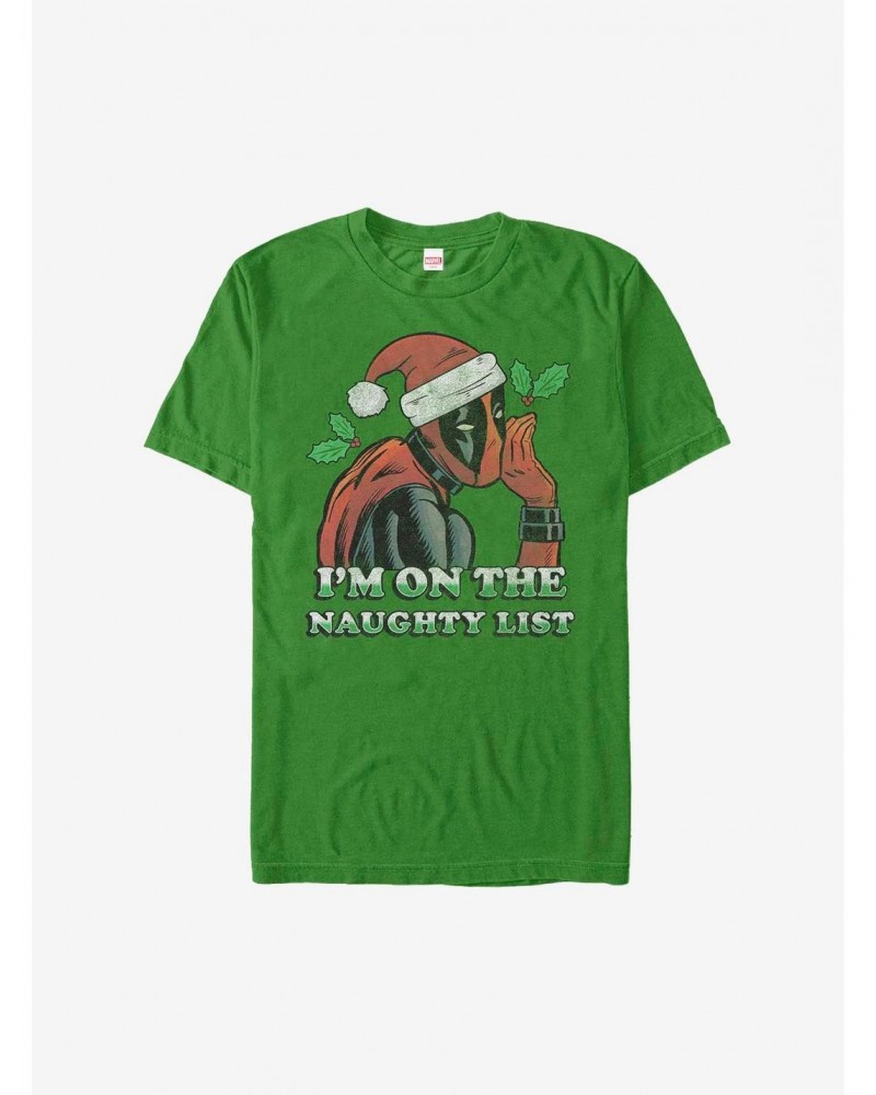 Marvel Deadpool On The Naughty List Holiday T-Shirt $8.80 T-Shirts