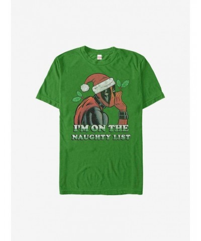 Marvel Deadpool On The Naughty List Holiday T-Shirt $8.80 T-Shirts