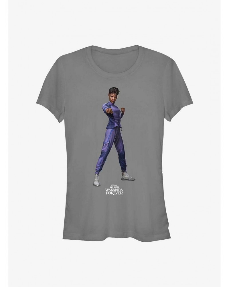 Marvel Black Panther: Wakanda Forever Shuri Action Pose Girls T-Shirt $8.57 T-Shirts