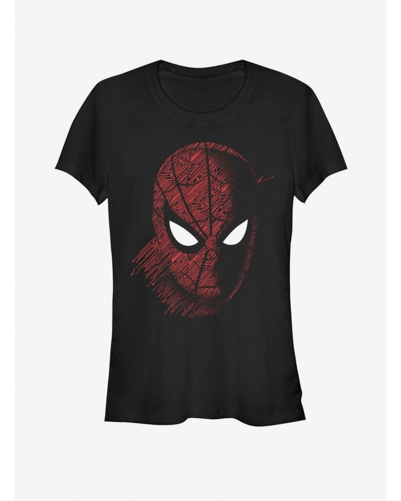 Marvel Spider-Man Far From Home Spidey Tech Portrait Girls T-Shirt $7.57 T-Shirts