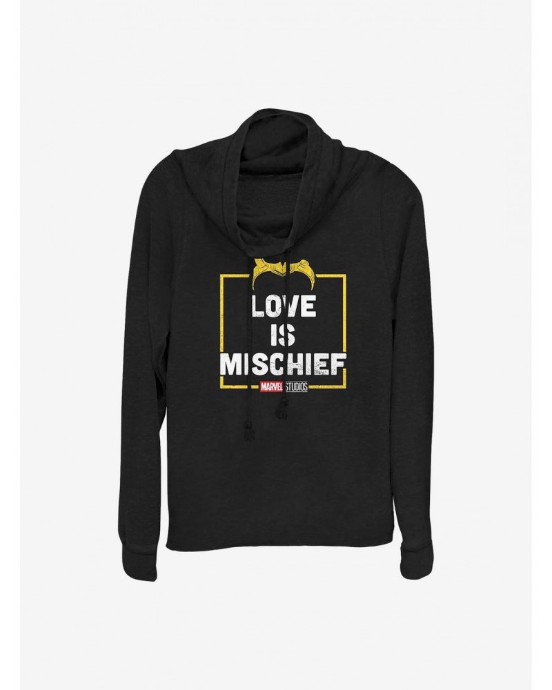 Marvel Loki Love Is Mischief Cowlneck Long-Sleeve Girls Top $16.88 Tops