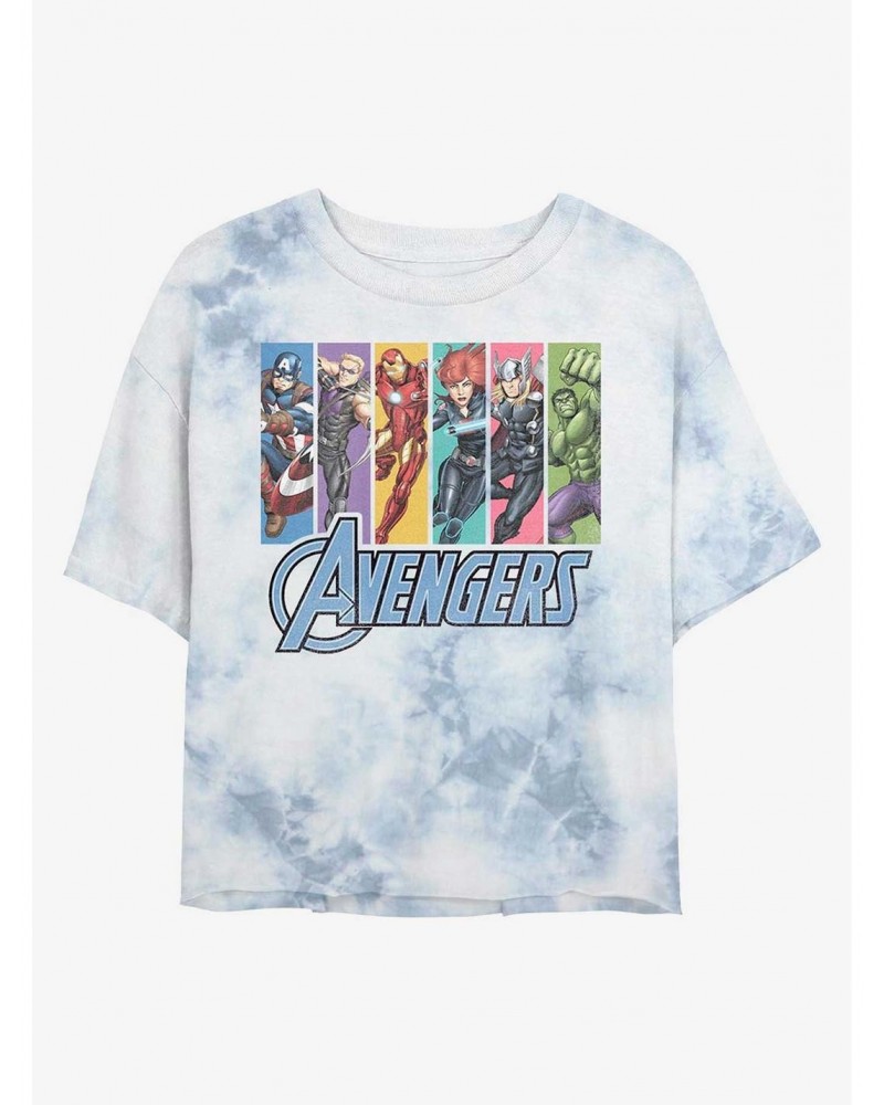 Marvel Avengers Original Unite Tie-Dye Girls Crop T-Shirt $11.10 T-Shirts