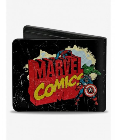 Marvel Avengers Comics Classic Title Logo With Avengers Bifold Wallet $6.27 Wallets