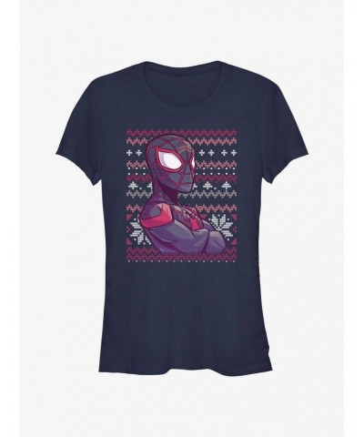 Marvel Spider-Man Miles Morales Ugly Christmas Girls T-Shirt $7.57 T-Shirts