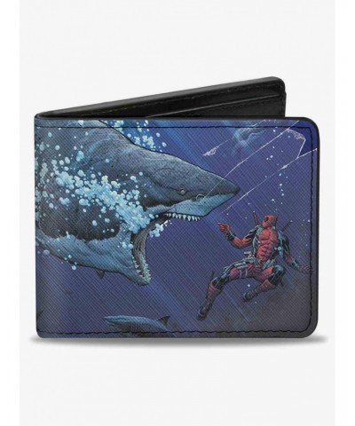 Marvel Deadpool Underwater Shark Scenes Bifold Wallet $7.11 Wallets