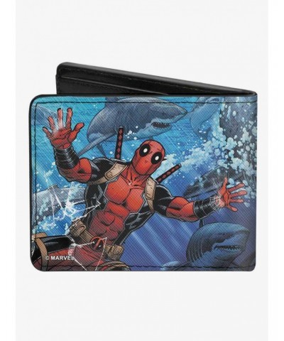 Marvel Deadpool Underwater Shark Scenes Bifold Wallet $7.11 Wallets