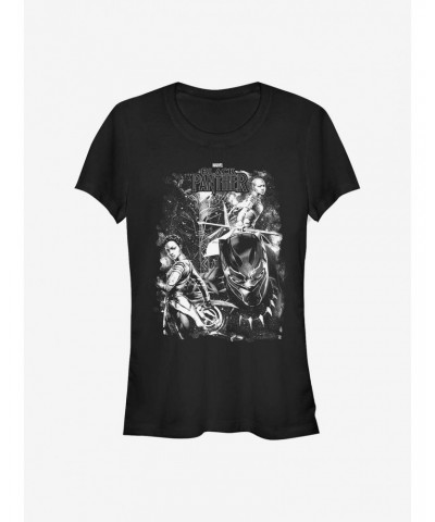 Marvel Black Panther Panther In Stars Girls T-Shirt $9.36 T-Shirts