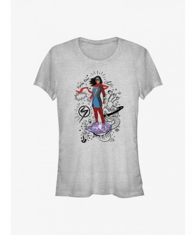 Marvel Ms. Marvel Hero Scribbles Girl's T-Shirt $7.57 T-Shirts