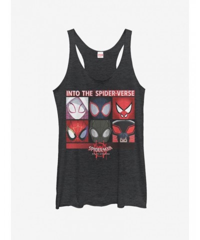 Marvel Spider-Man: Into The Spider-Verse Six Up Heathered Girls Tank Top $9.74 Tops