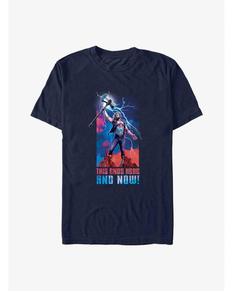 Marvel Thor: Love and Thunder Ends Here and Now T-Shirt $9.56 T-Shirts