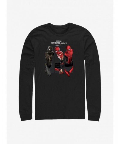 Marvel Spider-Man: No Way Home Three Poses Long-Sleeve T-Shirt $8.69 T-Shirts