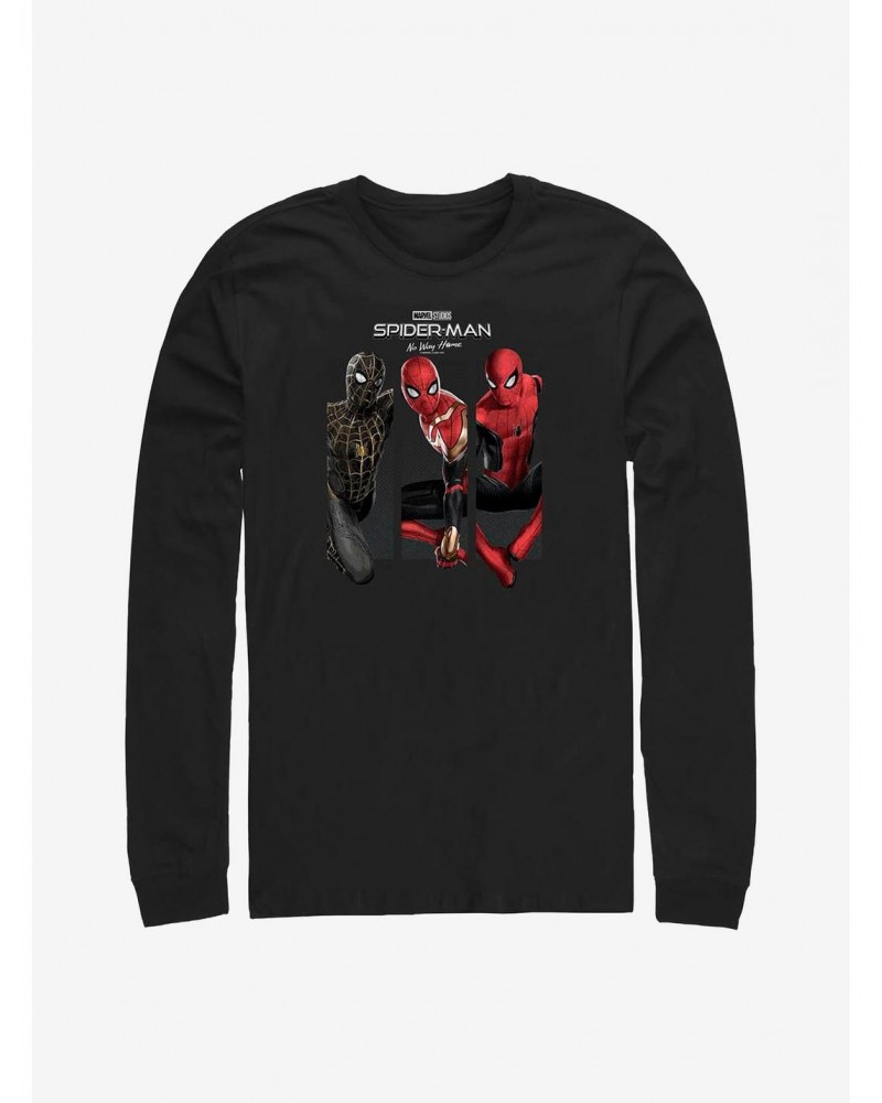 Marvel Spider-Man: No Way Home Three Poses Long-Sleeve T-Shirt $8.69 T-Shirts