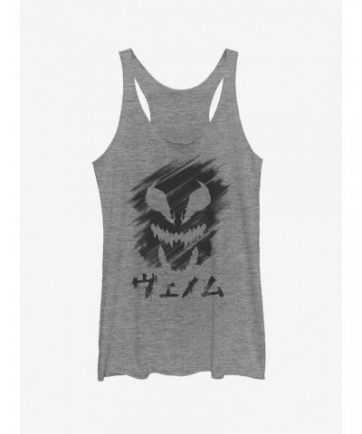 Marvel Venom Japanese Text Character Smudge Girls Tank $8.08 Tanks