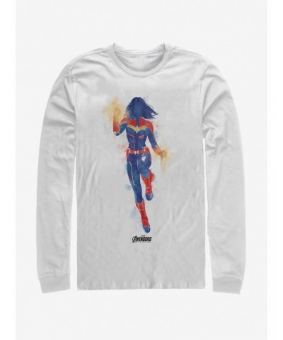 Marvel Avengers: Endgame Marvel Painted White Long-Sleeve T-Shirt $11.58 T-Shirts