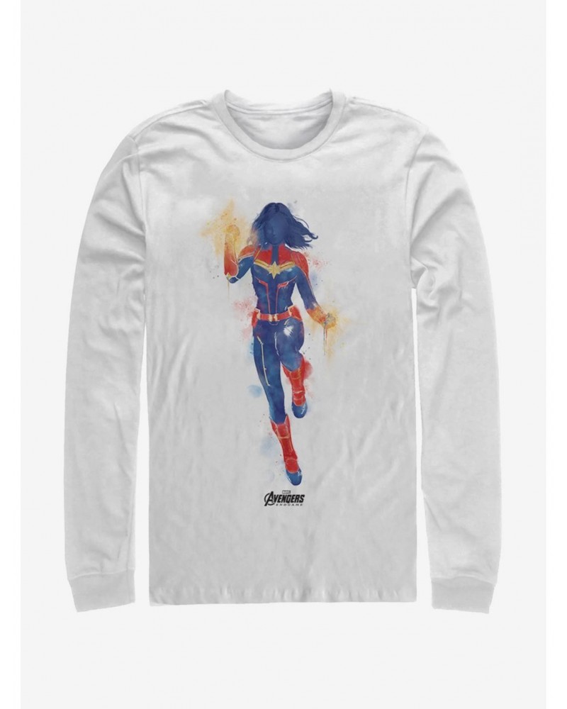 Marvel Avengers: Endgame Marvel Painted White Long-Sleeve T-Shirt $11.58 T-Shirts