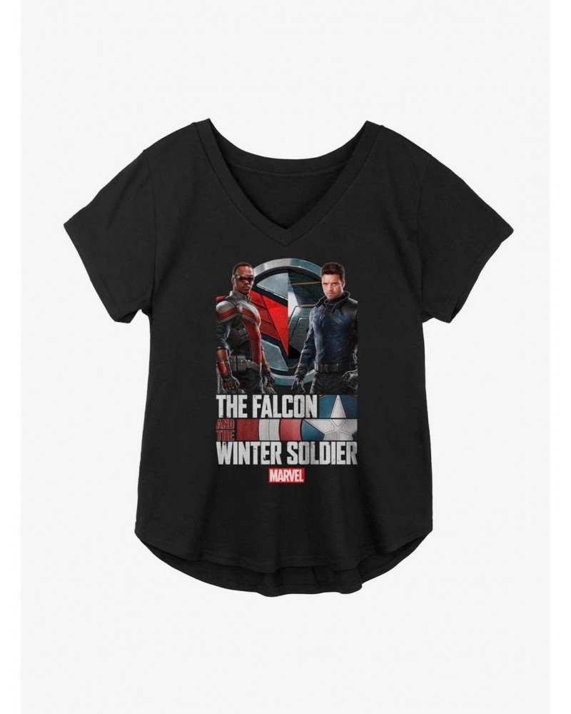 Marvel The Falcon And The Winter Soldier Blended Logo Title Girls Plus Size T-Shirt $10.17 T-Shirts