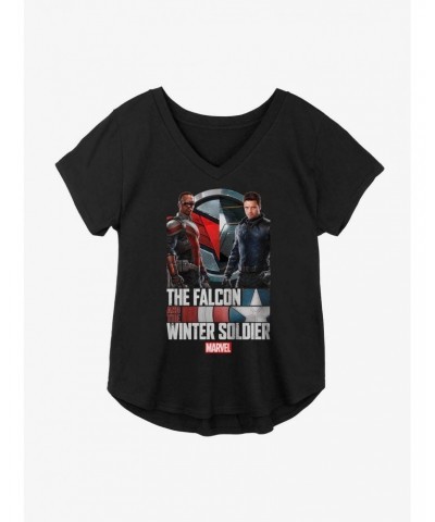 Marvel The Falcon And The Winter Soldier Blended Logo Title Girls Plus Size T-Shirt $10.17 T-Shirts