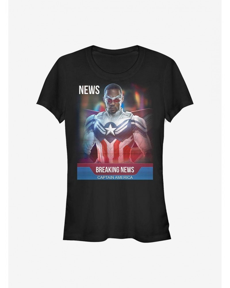 Marvel The Falcon And The Winter Soldier Breaking News Girls T-Shirt $7.17 T-Shirts