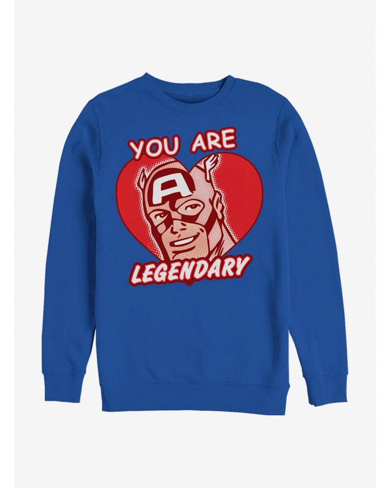 Marvel Captain America Legendary Heart Crew Sweatshirt $13.87 Sweatshirts