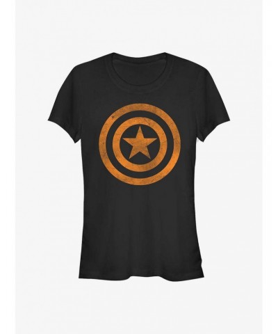 Marvel Captain America Orange Shield Girls T-Shirt $6.18 T-Shirts