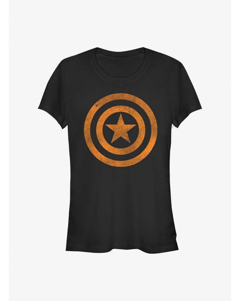 Marvel Captain America Orange Shield Girls T-Shirt $6.18 T-Shirts