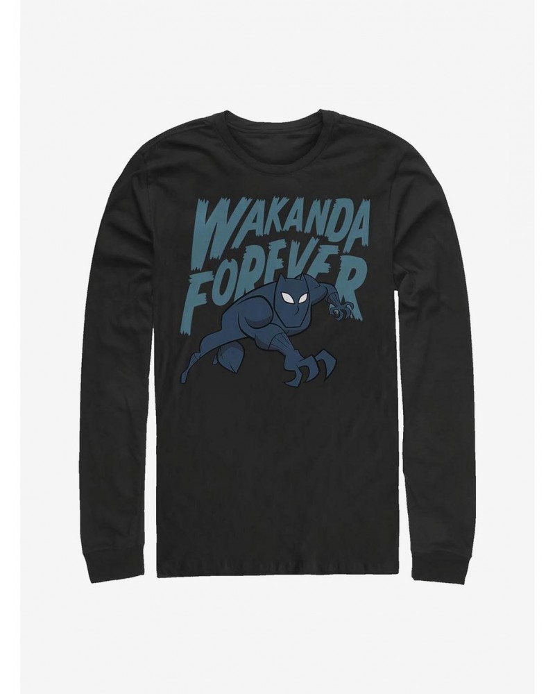 Marvel Black Panther Wakanda Forever Bold Art Long-Sleeve T-Shirt $8.16 T-Shirts