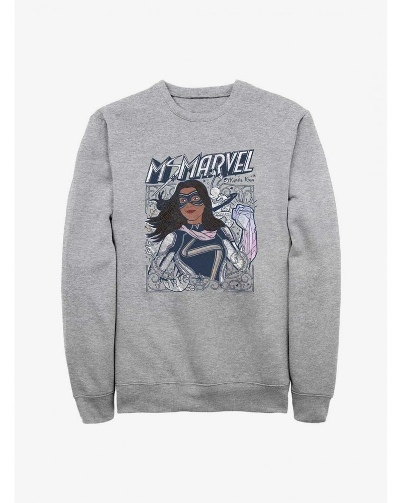 Marvel Ms. Marvel Doodle Kamala Sweatshirt $14.17 Sweatshirts