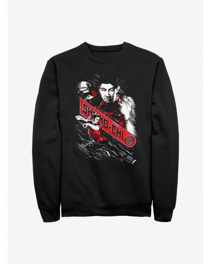 Marvel Shang-Chi And The Legend Of The Ten Rings Fists Of Marvel Crew Sweatshirt $9.45 Sweatshirts