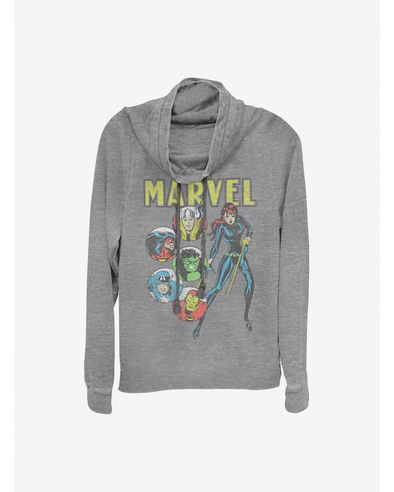 Marvel Avengers Retro Avengers Cowlneck Long-Sleeve Girls Top $11.14 Tops