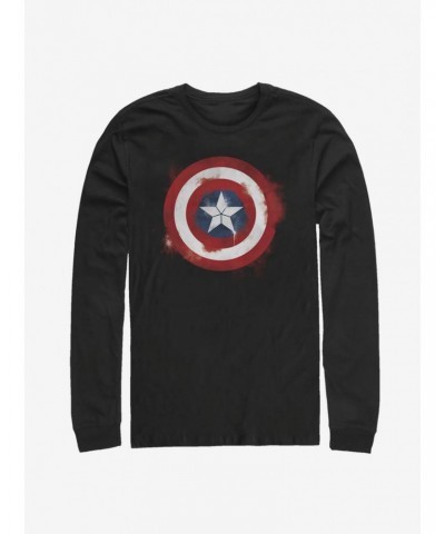 Marvel Captain America Spray Logo Long-Sleeve T-Shirt $12.63 T-Shirts