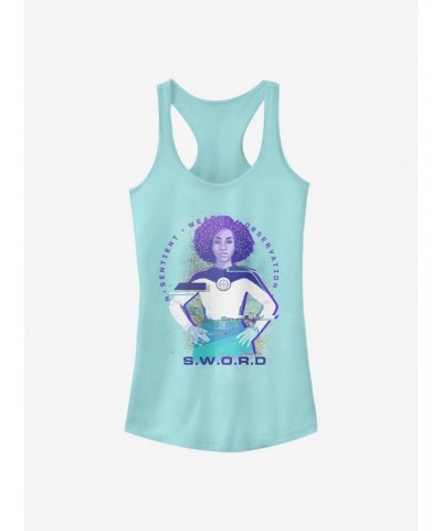 Marvel WandaVision S.W.O.R.D Agent Monica Glitch Girls Tank $9.36 Tanks