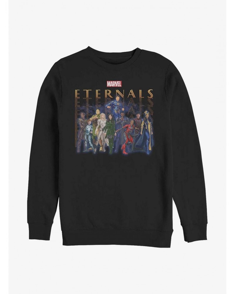 Marvel Eternals Group Repeating Crew Sweatshirt $10.04 Sweatshirts