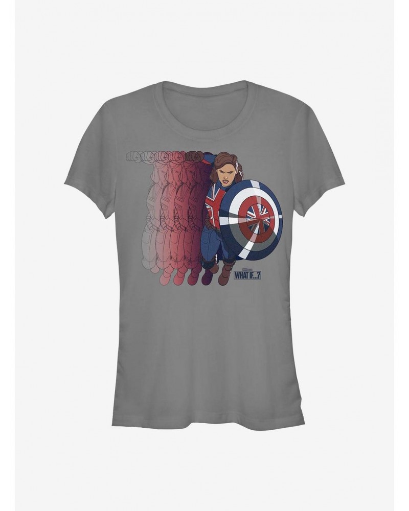 Marvel What If...? Captain Carter Shield Girls T-Shirt $6.97 T-Shirts