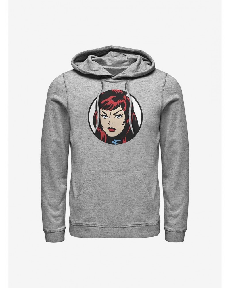 Marvel Black Widow Portrait Circle Frame Hoodie $12.21 Hoodies