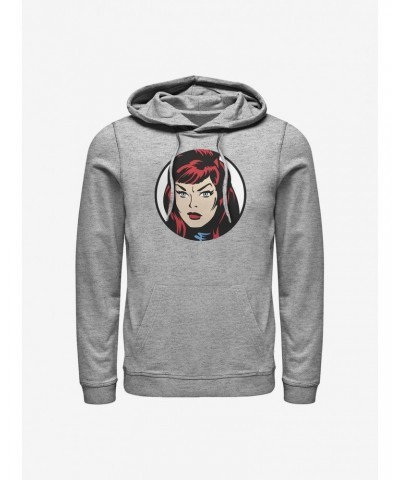 Marvel Black Widow Portrait Circle Frame Hoodie $12.21 Hoodies