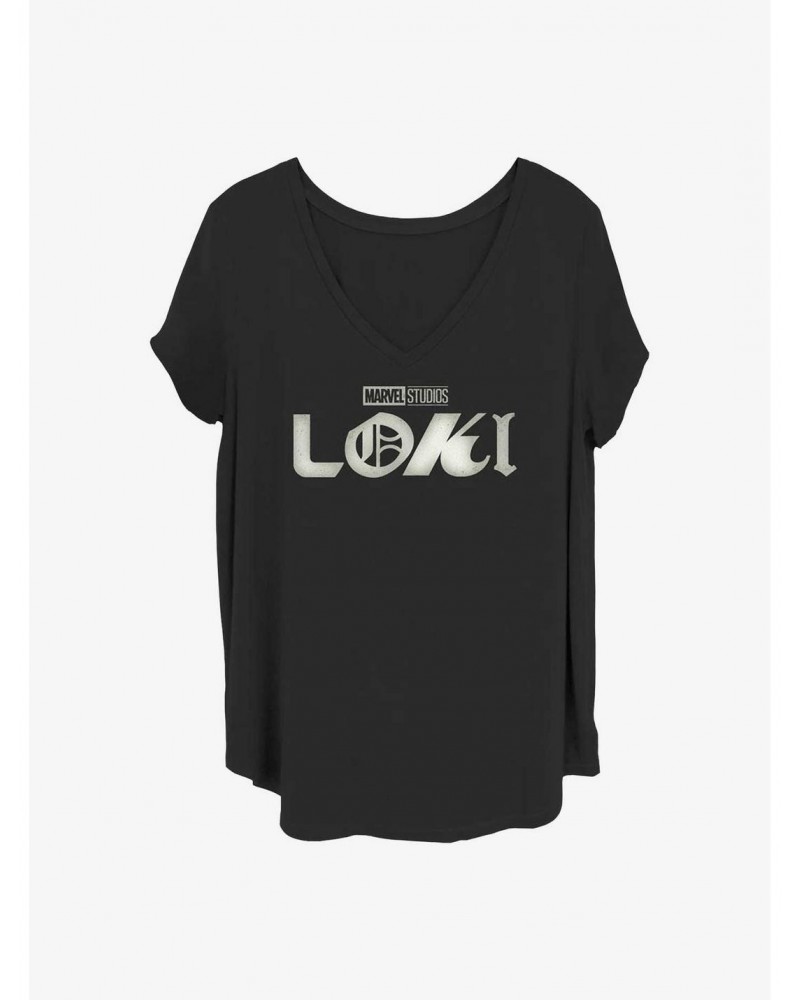 Marvel Loki Logo Film Grain Girls T-Shirt Plus Size $6.94 T-Shirts