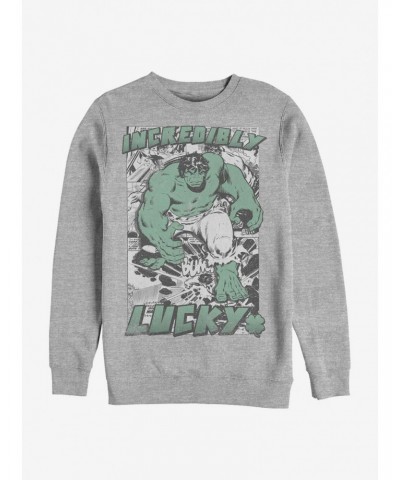 Marvel The Hulk Incredibly Lucky Crew Sweatshirt $12.99 Sweatshirts