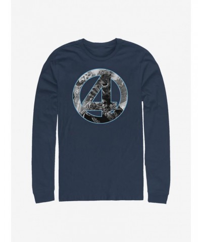 Marvel Fantastic Four Four Badge Long-Sleeve T-Shirt $13.16 T-Shirts