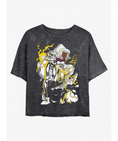 Marvel X-Men Stormin' Mineral Wash Crop Girls T-Shirt $9.71 T-Shirts