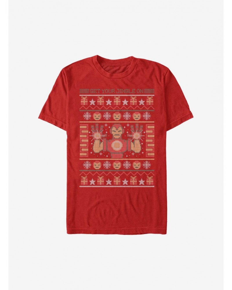 Marvel Iron Man Christmas Pattern T-Shirt $5.93 T-Shirts