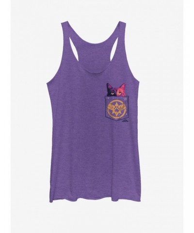 Marvel Captain Marvel Faux Pocket Goose Girls Tank $8.29 Tanks